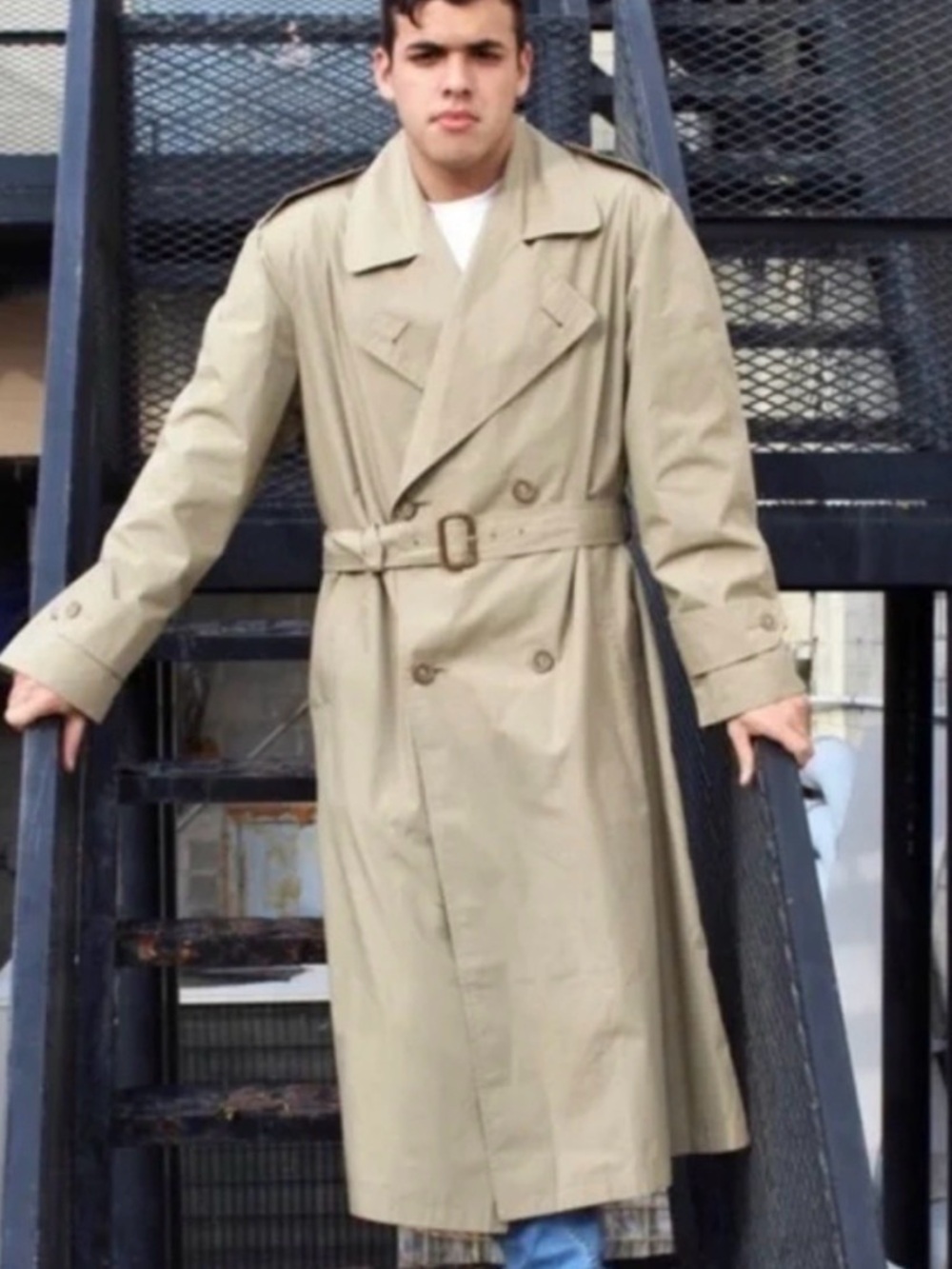 Christian Dior Monsieur Vintage Tan Belted Trench Coat Size 40R